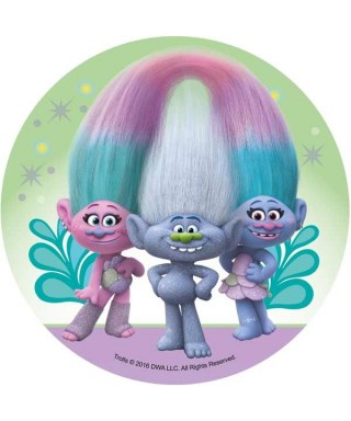 Disque pâte à sucre Guy Diamant, Satin et Chenille Trolls