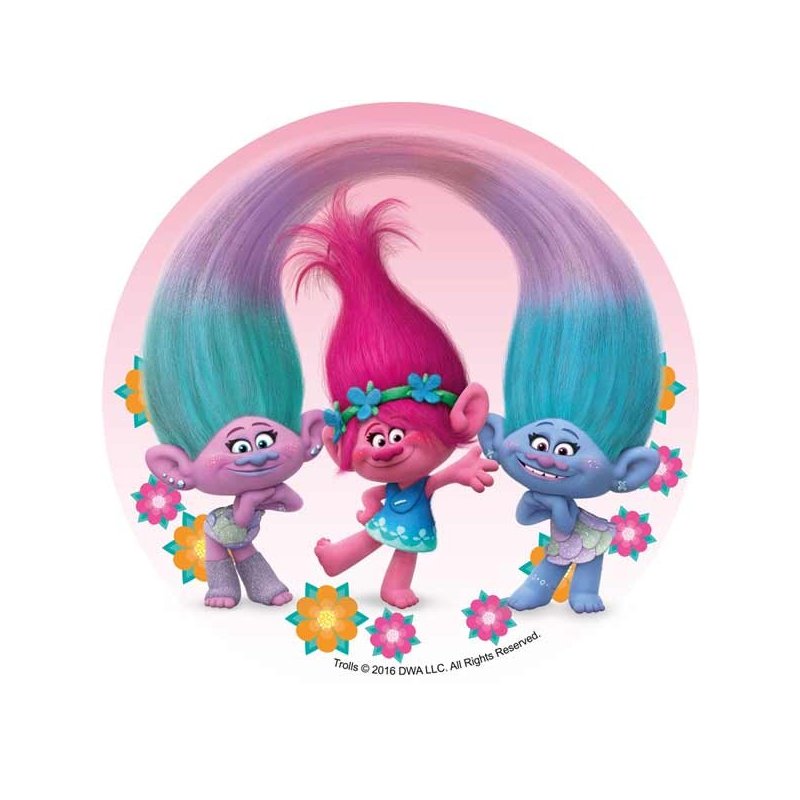 Disque Azyme Poppy Satin Et Chenille Trolls Pour Les Trolls A 3 50