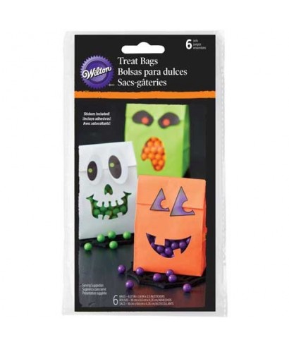 Sachets colorés Surprise Halloween avec autocollants Wilton