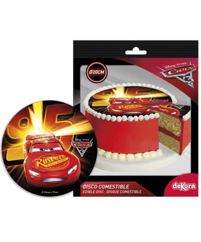 Disque pâte à sucre Cars Flash McQueen Disney Disque pâte à sucre Cars Flash McQueen Disney