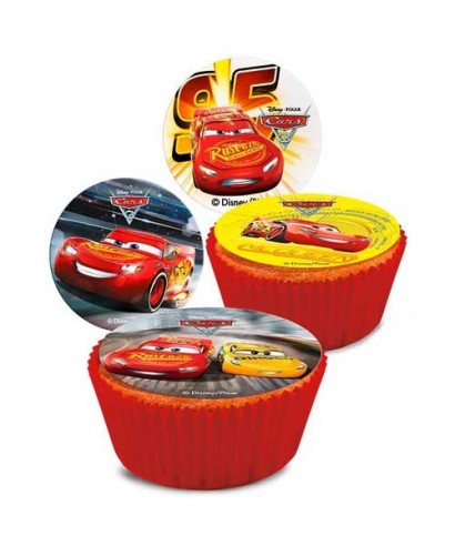 Mini disques à cupcake de Flash Mc Queen Cars Disney Pixar Mini disques à cupcake de Flash Mc Queen Cars Disney Pixar