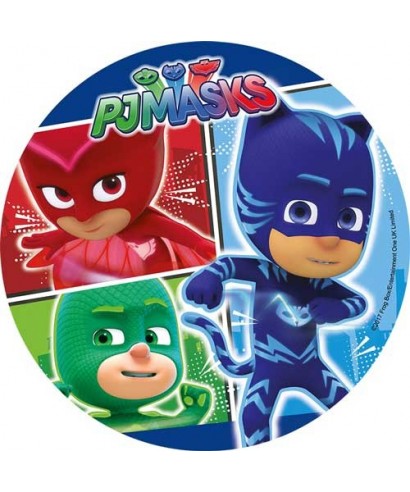Disque pâte à sucre de gluglu, bibou et yoyo des Pyjamasques Disque pâte à sucre de gluglu, bibou et yoyo des Pyjamasques