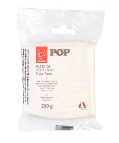 Pâte à sucre POP Blanche 250gr Modécor Pâte à sucre POP Blanche 250gr Modécor