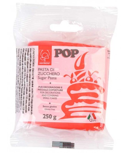 Pâte à sucre POP Rouge 250gr Modécor Pâte à sucre POP Rouge 250gr Modécor