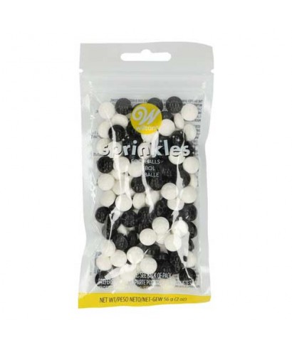 Sprinkles Football Noir et Blanc 56g Wilton Sprinkles Football Noir et Blanc 56g Wilton