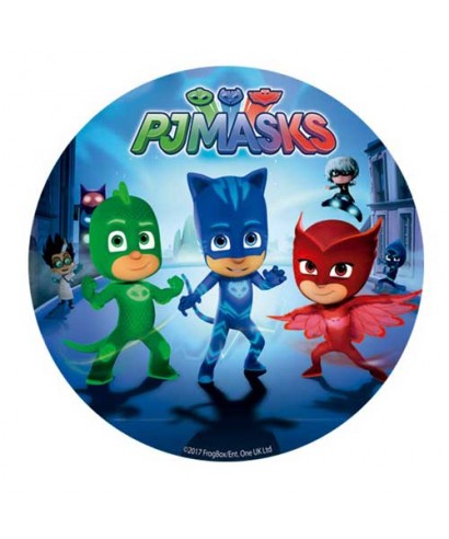 Disque pâte à sucre de Pyjamasques 16cm Disque pâte à sucre de Pyjamasques 16cm
