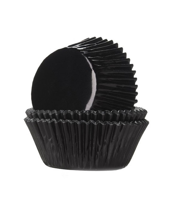 Caissette cupcake Noir métallisé pk/24 HoM Caissette cupcake Noir métallisé pk/24 HoM