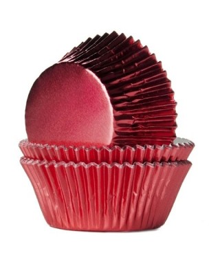 Caissette cupcake Rouge métallisé pk/24 HoM
