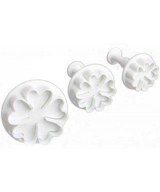 Emporte-pièce poussoir fleurs coeur set/3