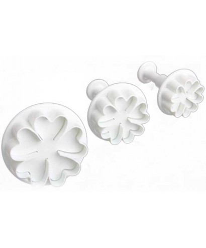 Emporte-pièce poussoir fleurs coeur set/3 Emporte-pièce poussoir fleurs coeur set/3