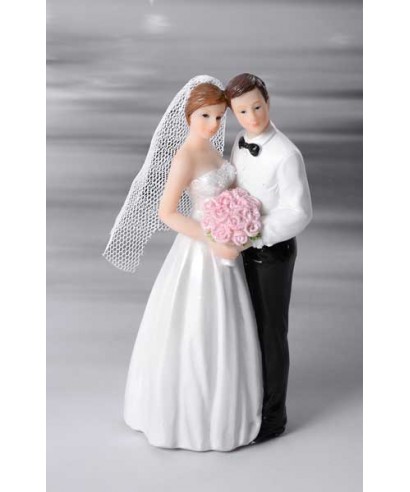 Sujet de mariage mariés avec voile 12cm Sujet de mariage mariés avec voile 12cm