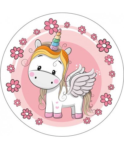 Disque azyme Licorne et ses fleurs Disque azyme Licorne et ses fleurs