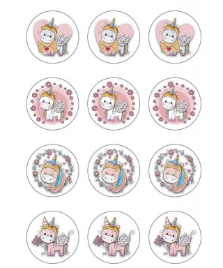 Disque pâte à sucre pour cupcake Licorne