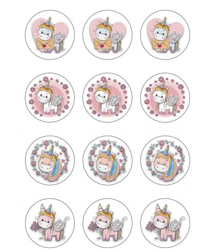 Disque pâte à sucre pour cupcake Licorne Disque pâte à sucre pour cupcake Licorne
