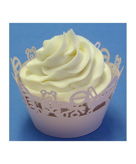 Caissette cupcake Rose bébé dentelée wrap PME Caissette cupcake Rose bébé dentelée wrap PME