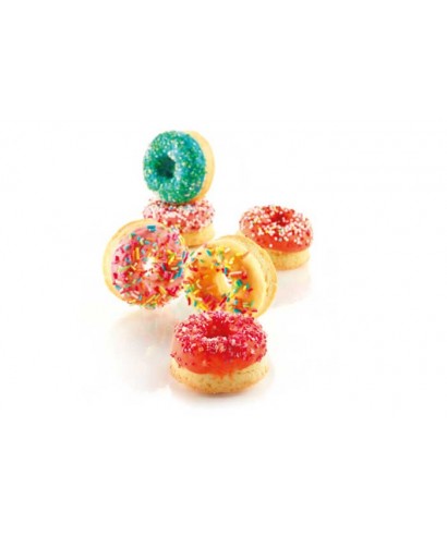 Moule plaque silicone SMALL DONUTS Silikomart Moule plaque silicone SMALL DONUTS Silikomart