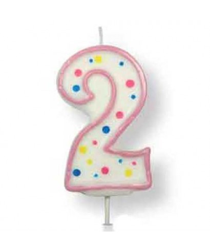 Bougie led transparente Chiffre 2 pour votre gâteau d'anniversaire