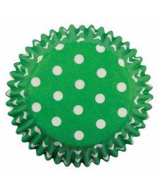 Caissette cupcake Vert à pois blancs pk/60 Pme