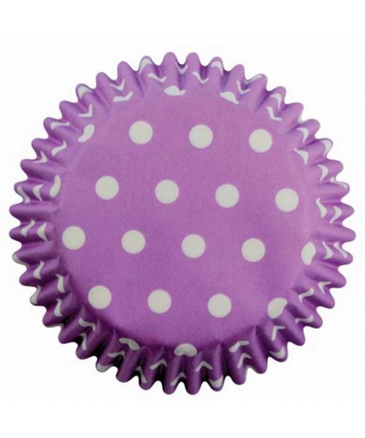 Caissette cupcake lavande à pois blancs pk/60 Pme Caissette cupcake lavande à pois blancs pk/60 Pme