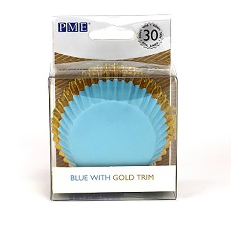 Caissette cupcake Or et bleu métallique pk/30 PME Caissette cupcake Or et bleu métallique pk/30 PME