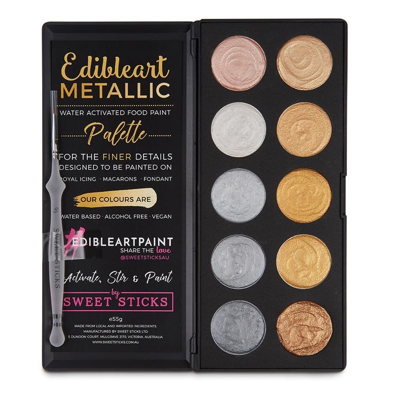 Palette de peinture de couleurs métalliques comestibles de Sweet Sticks Palette de peinture de couleurs métalliques comestibles de Sweet Sticks