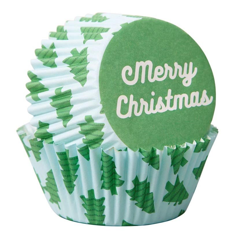 Caissettes à cupcakes Merry Christmas pk/75 Wilton