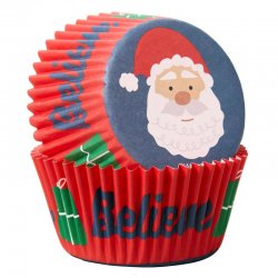 Caissettes à cupcakes Père Noël pk/75 Wilton