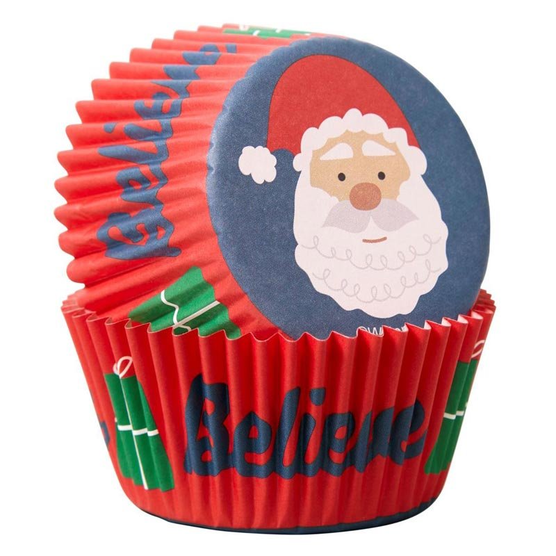Caissettes à cupcakes Père Noël pk/75 Wilton Caissettes à cupcakes Père Noël pk/75 Wilton