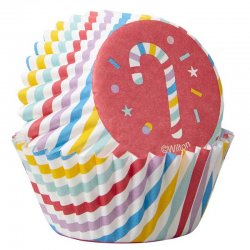 Mini caissettes à cupcakes Sucre d'orge pk/100 Wilton