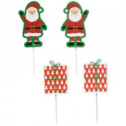 Toppers à cupcakes ou à buche de Noël pk/12 Wilton