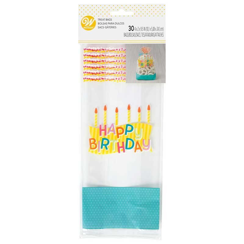 Sachets à Confiserie Happy Birthday pk/30 Wilton Sachets à Confiserie Happy Birthday pk/30 Wilton