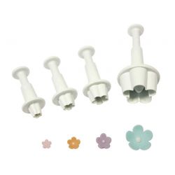 Emporte-pièce poussoir petite fleurs assortis set/4