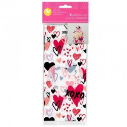 Sachets à friandises coeur xoxo St Valentin pk/20 Wilton