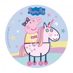 Disque en azyme Peppa pig et sa licorne