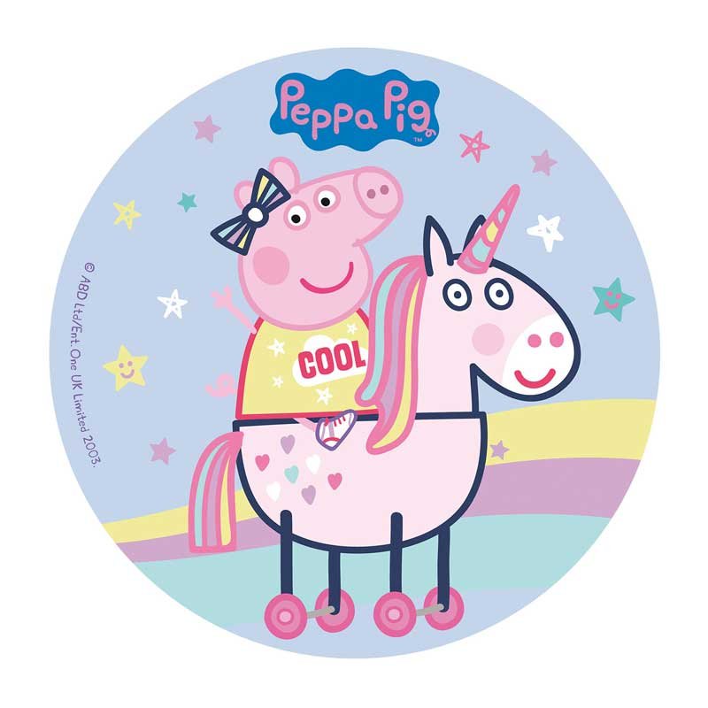 Disque en azyme Peppa pig et sa licorne