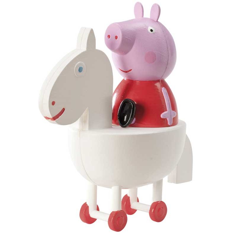 Figurine Peppa Pig sur son cheval blanc