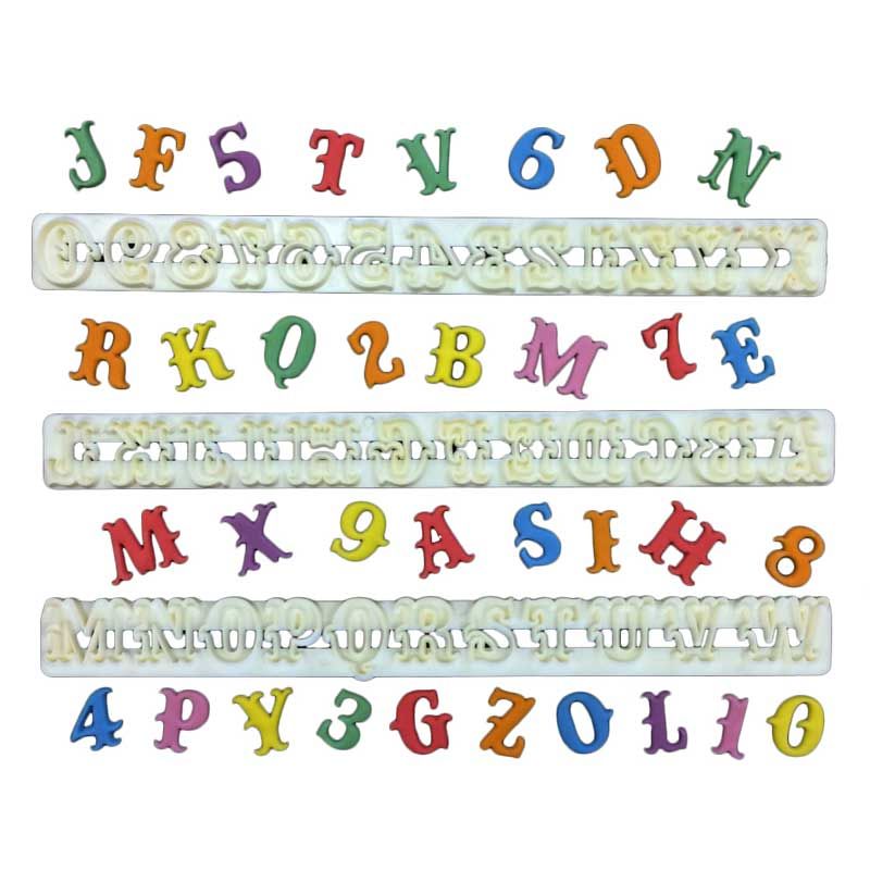 Emporte-pièces Carnaval Alphabet et Chiffres FMM Sugarcraft