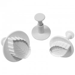 Emporte-pièce poussoir Feuille de Rose set/3 PME