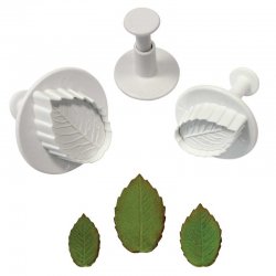 Emporte-pièce poussoir Feuille de Rose set/3 PME