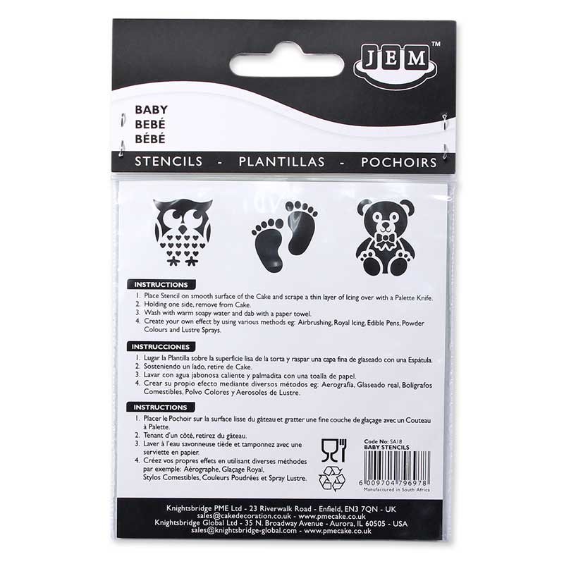 Pochoirs Stencil Baby Shower Pk 3 Jem A 3 90
