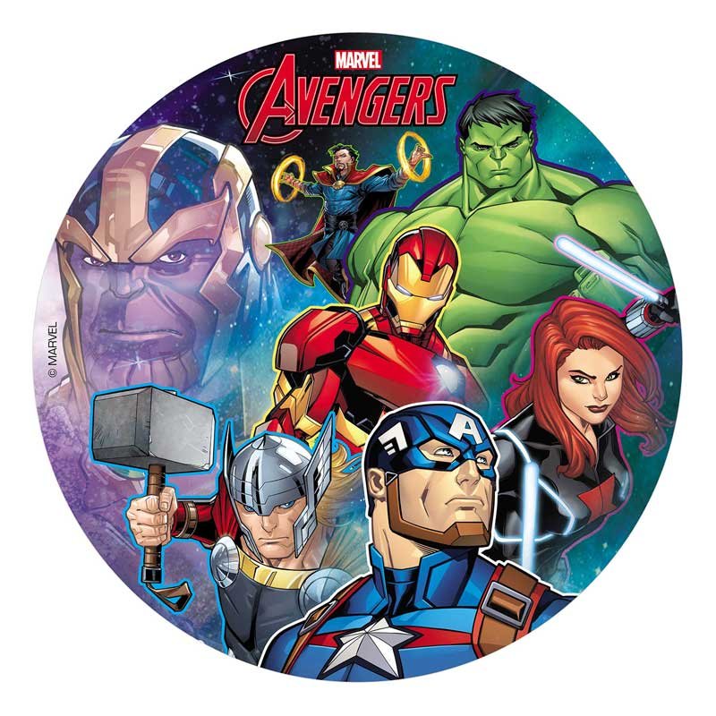 Disque comestible pour gâteau Avengers Marvel