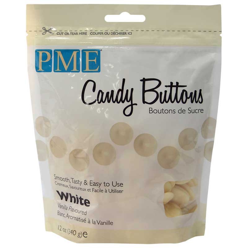 Candy Buttons Blanc gout vanille 340gr PME