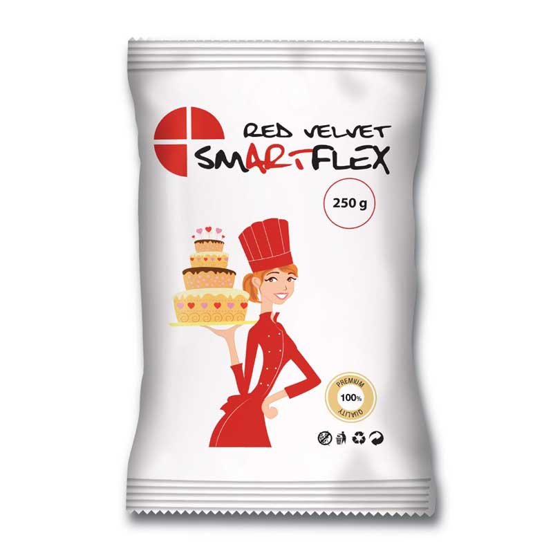 Pâte à sucre Velours Rouge 250g Smartflex