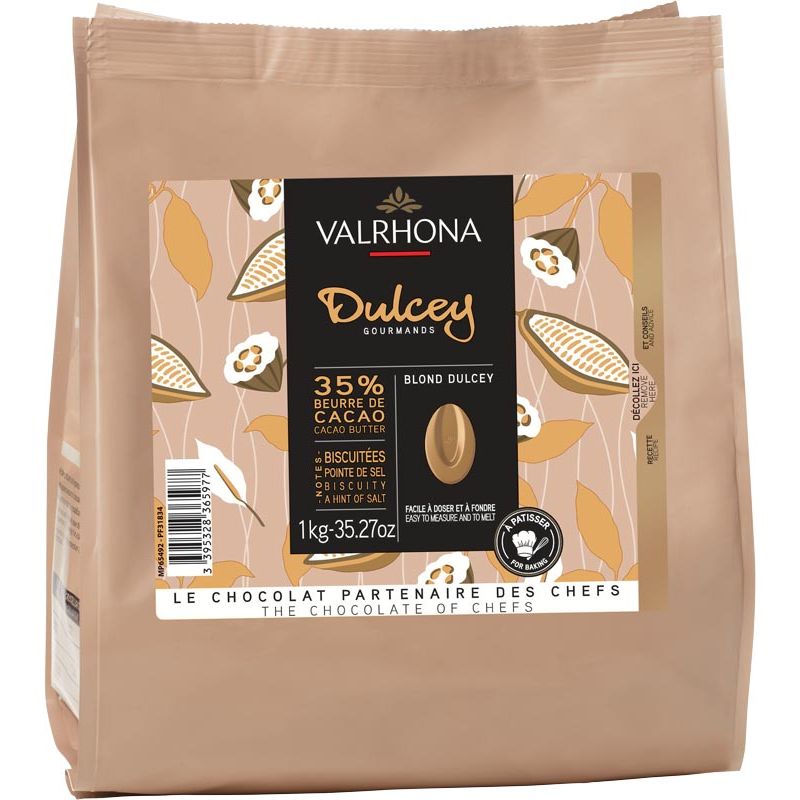 DULCEY 35% chocolat blond de couverture 1Kg Valrhona à 37,99 €