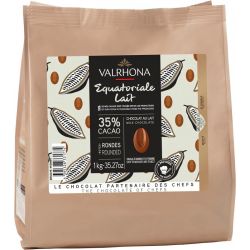 Chocolat Equatoriale lactée 35% feve 1 kg Valrhona