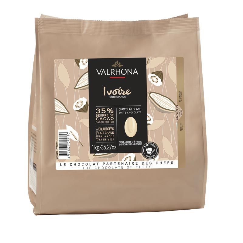 IVOIRE 35% chocolat blanc de couverture 1Kg valrhona