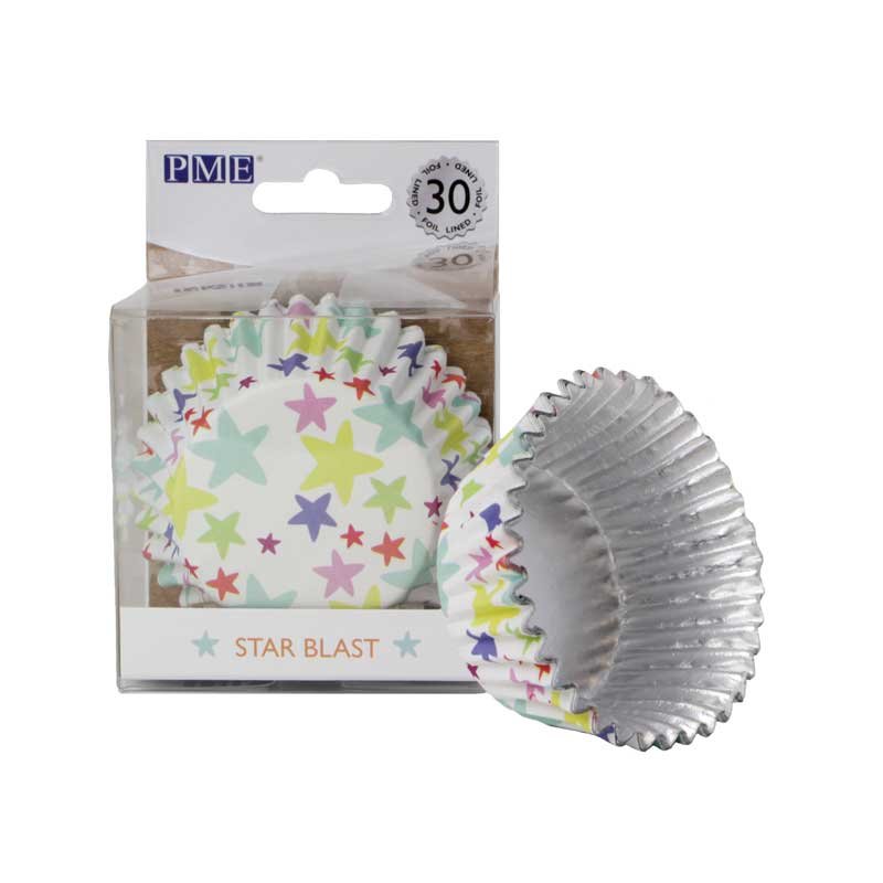 Caissettes à Cupcakes en Aluminium Star Blast pk/30 PME Caissettes à Cupcakes en Aluminium Star Blast pk/30 PME