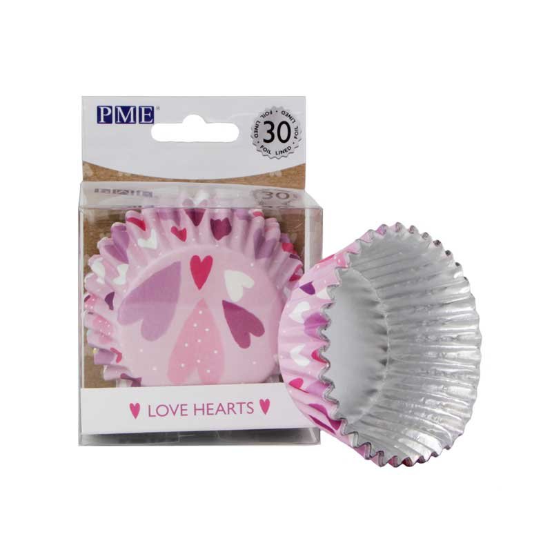 Caissettes à Cupcakes en Aluminium Cups Love Hearts pk/30 PME Caissettes à Cupcakes en Aluminium Cups Love Hearts pk/30 PME