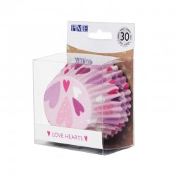 Caissettes à Cupcakes en Aluminium Cups Love Hearts pk/30 PME