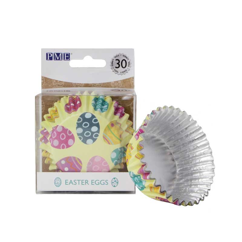 Caissettes à Cupcakes en Aluminium Oeufs de Pâques pk/30 PME Caissettes à Cupcakes en Aluminium Oeufs de Pâques pk/30 PME